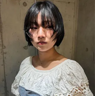 ショート カラー パーマ ヘアアレンジ キッズ デザインパーマ ハイライトIkumiのヘアスタイル