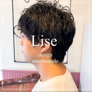 ショート カラー パーマ ヘアアレンジ メンズ 表参道Lise おおいしおりのヘアスタイル