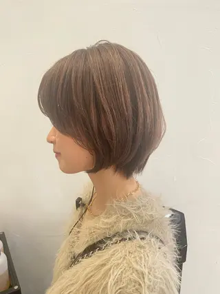 ショート 似合わせ♡レイヤー/ 暖色艶カラー/moeのヘアスタイル