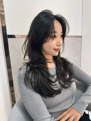ロング カラー Lond mare レイヤーカット/韓国のヘアスタイル