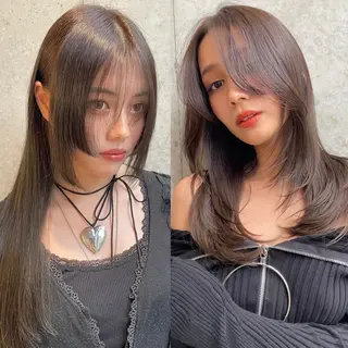 セミロング カラー ヘアアレンジ Mizobe misakiのヘアスタイル