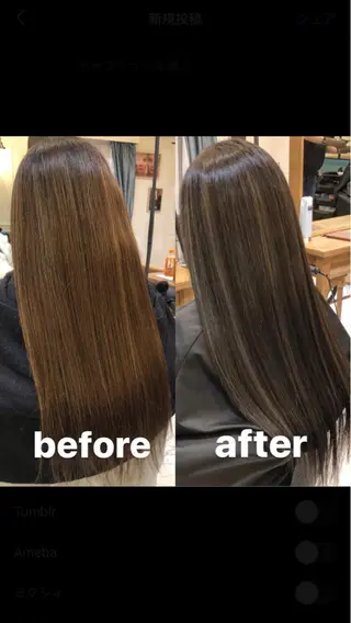 ロング salowin 原宿 aroa所属・韓国／ハッシュカット ／透明感カラー／金野のヘアスタイル