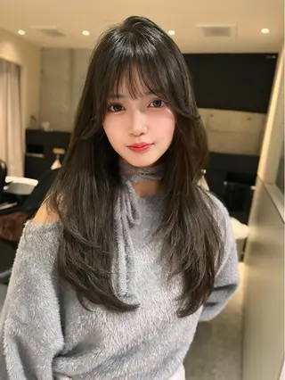 セミロング 地毛風縮毛矯正 ☘️松井　傑のヘアスタイル