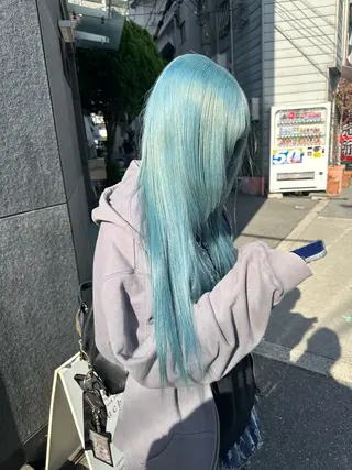 ロング カラー 色落ちまで2度綺麗な ハイトーン⭐️ヨシキのヘアスタイル