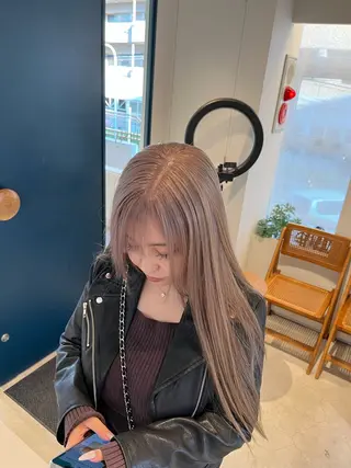 ロング カラー 艶髪ブリーチ/レイヤ ー/竹本幸希のヘアスタイル