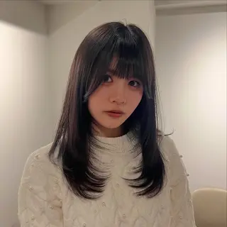 セミロング カラー GARTE所属・巻ける縮毛矯正 艶カラー/れむのヘアスタイル