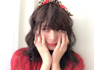 ミディアム カラー パーマ 仲西 愛鈴のヘアスタイル