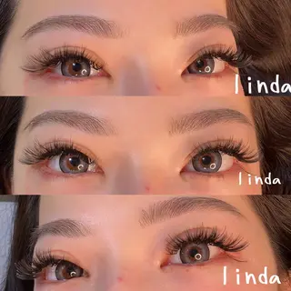 アイブロウ linda lashesのマツエク・マツパデザイン