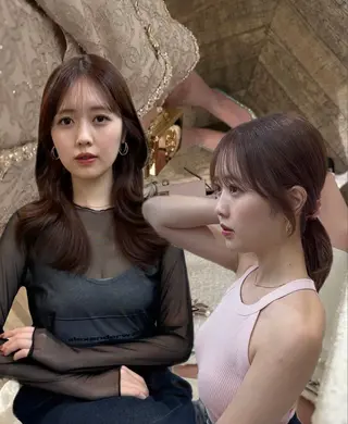 ロング カラー ひより🩷韓国ヘアー _髪質改善カラーのヘアスタイル