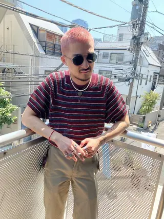 メンズ 山影✨バレイヤージュ ハイライト✨メンズ◎のヘアスタイル