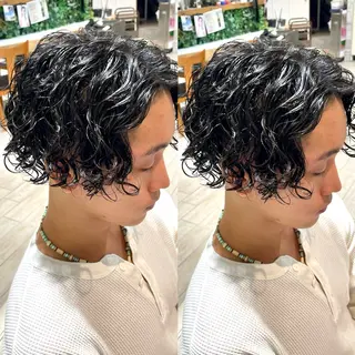 パーマ メンズ 髪改カラー/メンズ カット🪭スズキマリのヘアスタイル