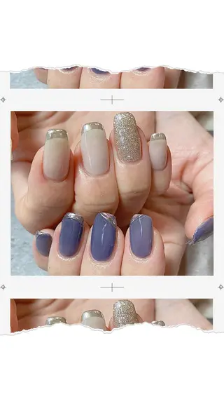 ショート カラー ネイル マツエク・マツパ illum hicariのネイルデザイン