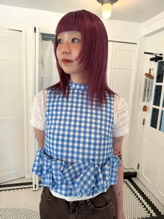 カラー ブリーチカラー🎀 韓国風/寺門美優のヘアスタイル