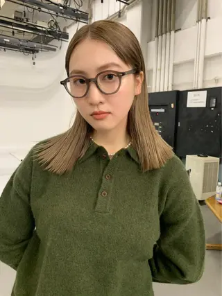 セミロング 小顔レイヤー×コンパ クトボブ/林隆平のヘアスタイル