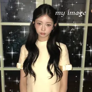 ロング カラー ヘアアレンジ eN°byyoureshair所属・🎀若者人気No.1 湯川響🎀のヘアスタイル