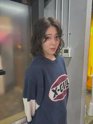 ミディアム パーマ 札幌パーマ レイヤー/後藤海音のヘアスタイル