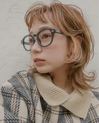 ミディアム カラー パーマ gite カワムラナオキのヘアスタイル