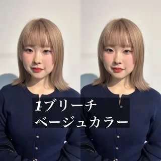 ミディアム ブリーチ 透明感shihoのヘアスタイル