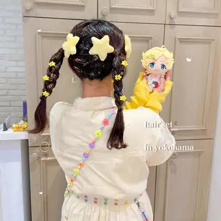 セミロング ヘアアレンジ エクステ/ハイトーン 🐏☁️miminaのヘアスタイル