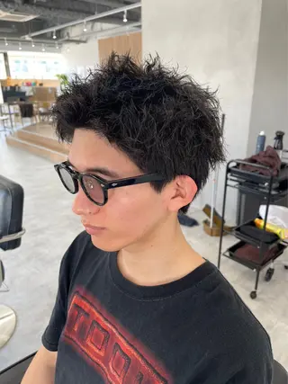 ショート パーマ メンズ メンズパーマ/新潟/ 万代/高橋悠叶のヘアスタイル