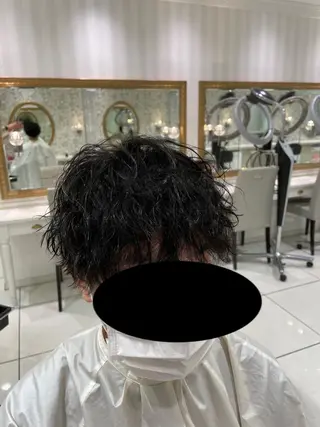 パーマ メンズ センターパート 川島爽楽のヘアスタイル