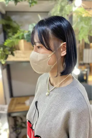 ミディアム カラー 菊地 紗矢のヘアスタイル