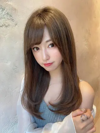 セミロング カラー パーマ ヘアアレンジ Lond jeloud 名古屋所属・髪質改善 の達人/杉原碧仁のヘアスタイル