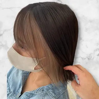 ミディアム カラー セルバ所属・HIRORO ブリーチ/ハイトーンのヘアスタイル