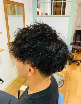 パーマ メンズ 大滝 宜史のヘアスタイル