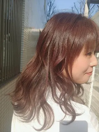 セミロング カラー 池田 恵久美のヘアスタイル