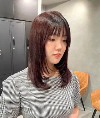 ミディアム カラー 暖色レイヤー 🥀REIRIのヘアスタイル