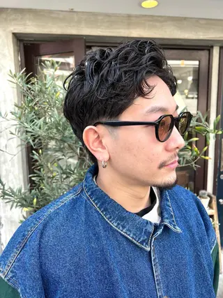 ショート パーマ メンズ 木村陸弥 似合わせ 透明感カラー🌿のヘアスタイル