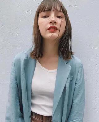 ミディアム カラー 渋谷/韓国風 西原直樹のヘアスタイル