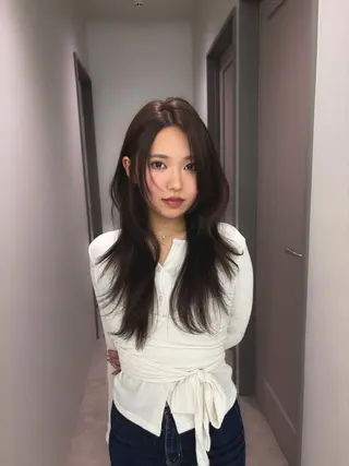 ロング カラー COA  ginza所属・🫧無料カットモデル 韓国透明感カラー🫧のヘアスタイル