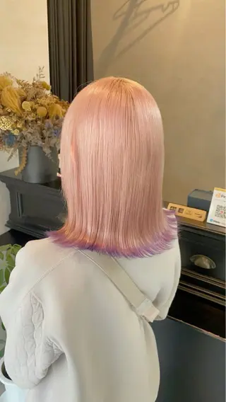 ミディアム カラー 平山 采弥のヘアスタイル