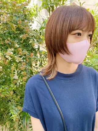 ショート カラー ヘアアレンジ レイヤーウルフ エクステ磯部のヘアスタイル