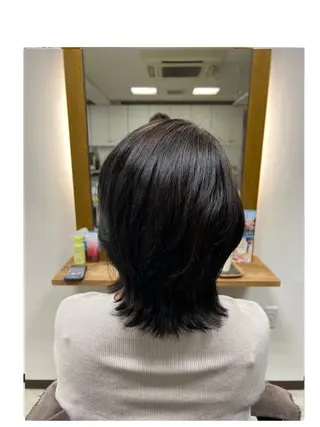 セミロング 髪質改善/マツパ 垢抜け透明カラー衣笠のヘアスタイル