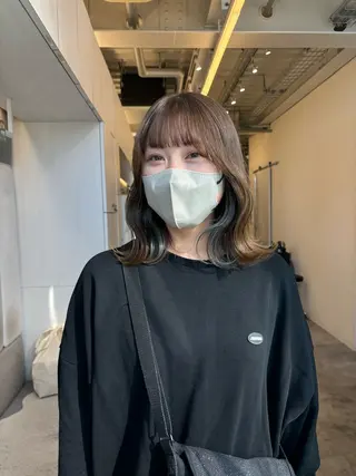 ミディアム カラー ヘアアレンジ 🍃柔らかヘアー田中 瑞希🍃のヘアスタイル