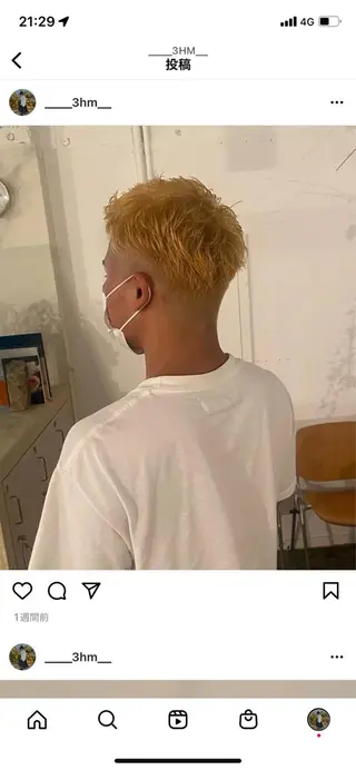 ショート カラー メンズ 原 瑞希のヘアスタイル