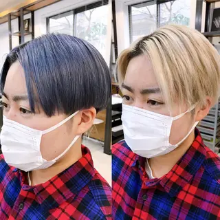 ショート カラー メンズ メンズパーマ タカキリョウのヘアスタイル