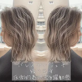 ミディアム カラー レイヤー/ウルフ ハイトーンhiroのヘアスタイル