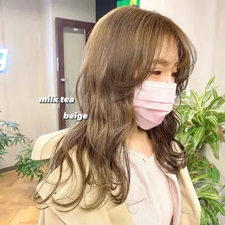 セミロング カラー パーマ ヘアアレンジ メンズ キッズ ネイル マツエク・マツパ EMANON梅田店所属・前川 朋香のヘアスタイル