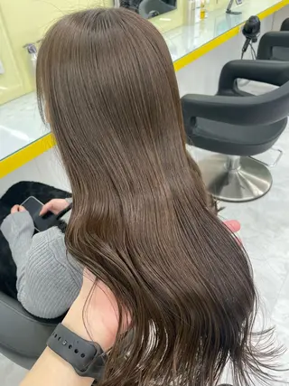 ロング カラー ヘアアレンジ ☁️縮毛矯正✖️ 透明感☁️りくのヘアスタイル