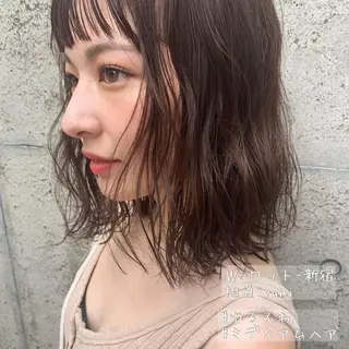 ミディアム カラー パーマ ヘアアレンジ メンズ キッズ ネイル マツエク・マツパ 新宿駅近♡友達とOK 🦋W -ワット -のヘアスタイル