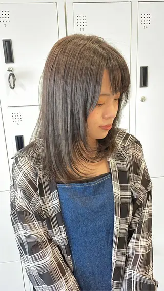 セミロング カラー 透明感カラー/艶感/ メンズパーマ/福島のヘアスタイル