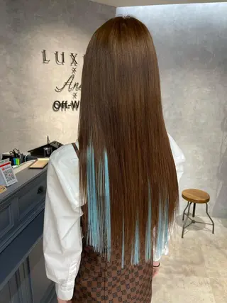 ロング カラー オフホワイトアンドなんば所属・福西 洋斗のヘアスタイル