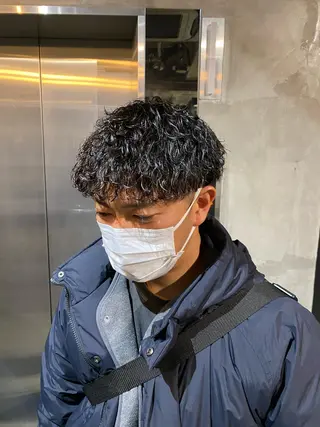 ショート パーマ メンズ Agu hair lore沼館店所属・八戸パーマ/メンズパ ーマ/シンゴ。のヘアスタイル