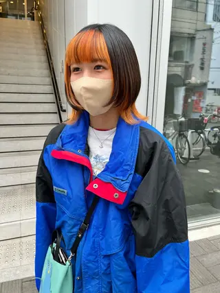 ミディアム カラー ショート/パーマ/ カラー/FUKOのヘアスタイル