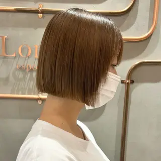 ショート カラー ボブ/巻ける縮毛矯正 /韓国レイヤーはなのヘアスタイル