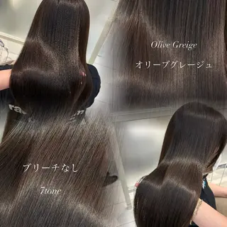 ロング カラー Hina🤎ベージュ 、グレージュ🤎のヘアスタイル